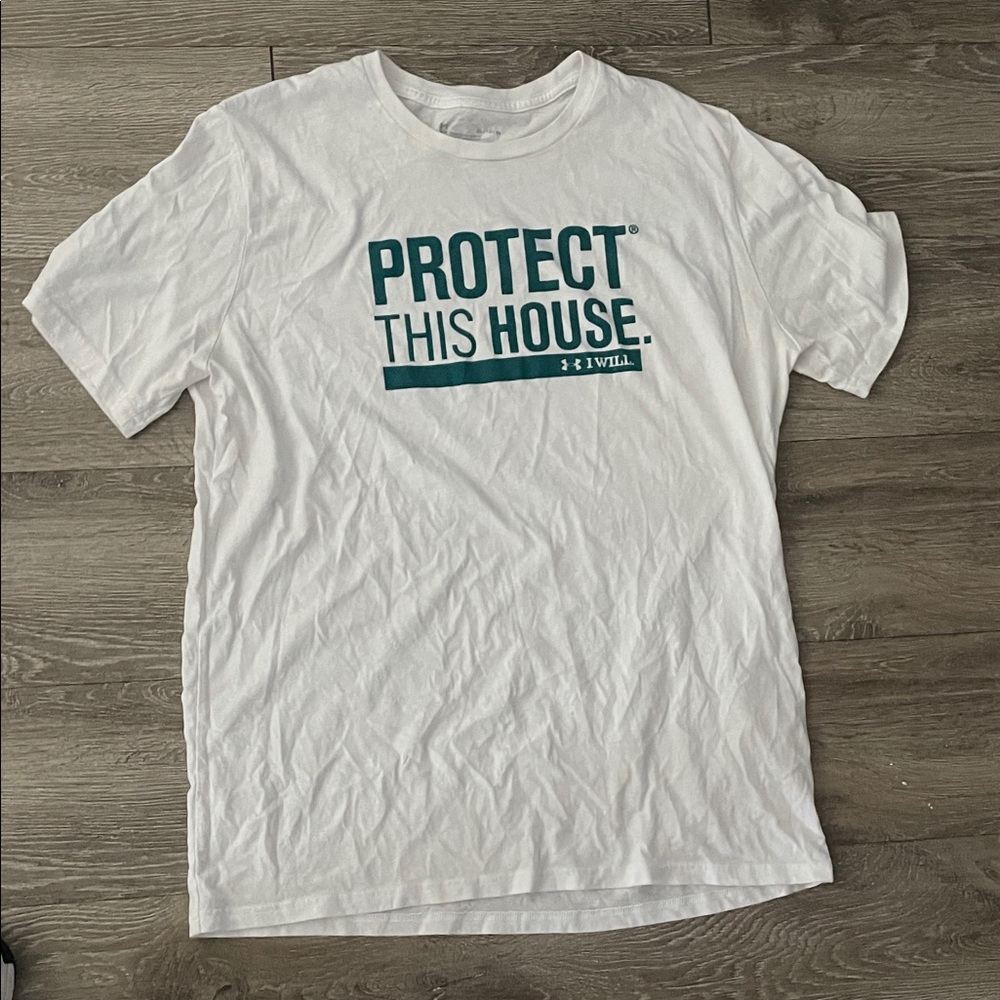NWOT Under Armour White 'Protect This House' Tee - XL